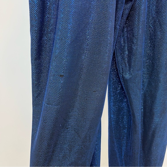 Carolina Ritzler Retro Blue Cap Sleeve Jumpsuit - Picture 6 of 16